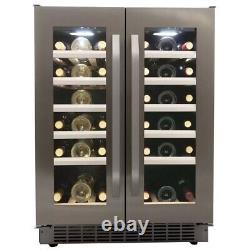 Danby DWC120KD1BSS, 40 Bottle French Door, Dual Zone Wine Cooler Stainless Steel