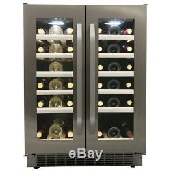 Danby DWC120KD1BSS, 40 Bottle French Door Freestanding, Dual Zone Wine Cooler