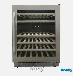 Danby DWC134KD1BSS, 46 Bottle Freestanding, Dual Zone Wine Cooler in Stain Steel