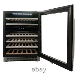Danby DWC134KD1BSS, 46 Bottle Freestanding, Dual Zone Wine Cooler in Stainless