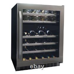 Danby DWC134KD1BSS, 46 Bottle Freestanding, Dual Zone Wine Cooler in Stainless