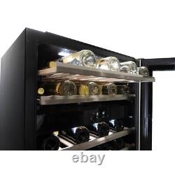 Danby DWC134KD1BSS, 46 Bottle Freestanding, Dual Zone Wine Cooler in Stainless S