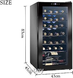Display4Top 28 Bottles Wine Fridge, Wine Cooler, Wine Refrigerator, Digital Touch