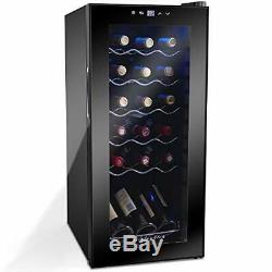 Display4top Wine Cooler, 18 Bottles Wine Fridge, temperature zones 5-18