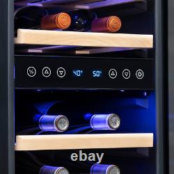 Dual Zone 15 In. 29-Bottle Built-In Wine Cooler Fridge With Quiet Operation Be