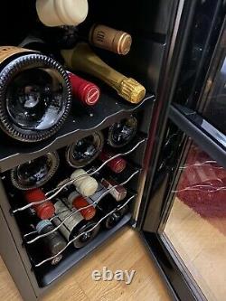 Dual Zone Wine Cooler Fridge 18 Bottles Touch Display With Blue LED Lights Quiet