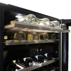 Dwc134kd1bss 46 Bottle Wine Freestanding Dual Zone Cooler Stainless Black Led A