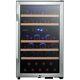 EdgeStar 20 Inch Wide 38 Bottle Capacity Free Standing Wine Cooler with Dual Zon