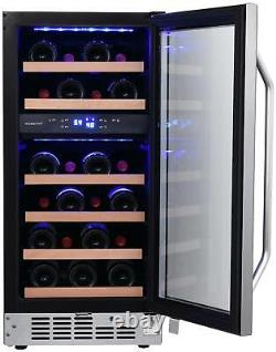 EdgeStar CWR263DZ 15W 26 Bottle Built-In Dual Zone Wine Cooler Stainless