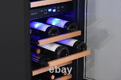 EdgeStar CWR263DZ 15W 26 Bottle Built-In Dual Zone Wine Cooler Stainless
