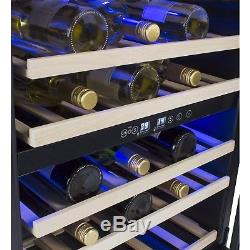ElectriQ 60cm Wide 51 Bottle Dual Zone Wine Cooler Black EQWINE60BL
