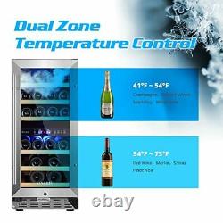 Elegant 15 Inch Wine Cooler Refrigerators, 28 Bottle Elegant-15Inch-Dual Zone