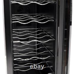 Free Stand Dual Zone Fridge Wine Cooler Holds 12 Bottle Wine Chiller Home & Bar