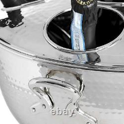 Freestanding Silver Metal 4 Bottle Drink Ice Wine Champagne Bucket Cooler Holder