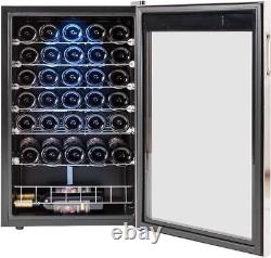 Freestanding Wine Cooler Wine Fridge 4-18 ºC 33 Bottles Glass Door Touch Screen