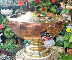 GIGANTIC! Old dutch copper & brass wine cooler bottle ice bucket punch bowl