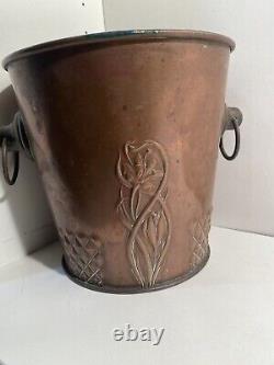 Gebruder Bing Champagne Wine Cooler Bucket Copper Brass Art Nouveau 19th Cen