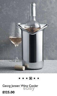 Georg Jensen Silver Chrome Wine Bottle Cooler New Ex Display RRP £125