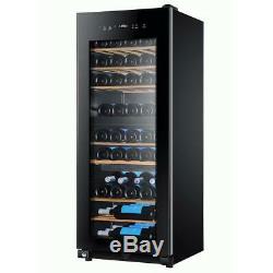 Haier Black Commercial 53 Bottle Wine Cooler Bar Restaurant Dual Zone UV Glass