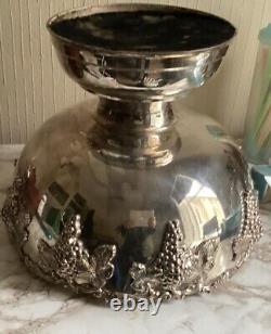 Heavy Vintage Large Silver Plated Punchbowl Wine Champagne Cooler 5 Bottle Bowl