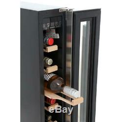 Hoover HWCB15 Integrated/Freestanding 7 Bottle Black Glass Wine Cooler (150mm)