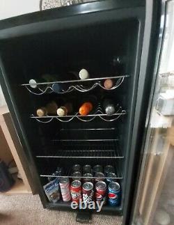 Husky HM39-HN wine cooler/fridge, black with glass door, 91 litre/20x75cl bottles