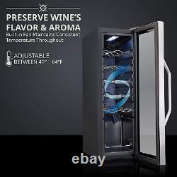 Ivation 12 Bottle Compressor Wine Cooler Refrigerator with Lock, Silver
