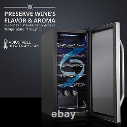 Ivation 18 Bottle Compressor Wine Cooler Refrigerator WithLock Large Freestandin