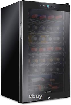 Ivation 34 Bottle Compressor Wine Cooler Refrigerator WithLock Large Freestandin