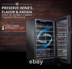 Ivation 34 Bottle Compressor Wine Cooler Refrigerator WithLock Large Freestandin