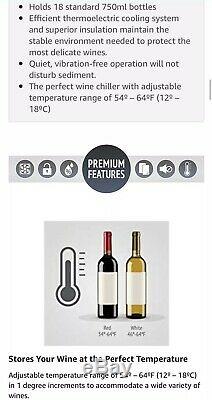 Ivation Premium Stainless Steel 18 Bottle Thermoelectric Wine Cooler/Chiller
