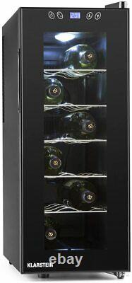 Klarstein Vinamora Wine Refrigerator Cooler 35L 12 Bottles LED Touch, Black
