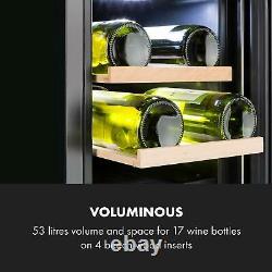 Klarstein Vinovilla 17 Two-Zone Wine Cooler 53l 17 Bottles 3-Colour White