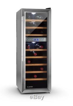 Klarstein Wine Cooler Fridge refrigerator 90 litre 27 Bottles LCD Steel
