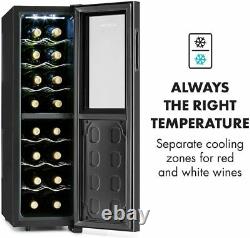 Klarstein Wine Fridge Cooler Refrigerator Touch Control, 16 Bottles, Black, 83H