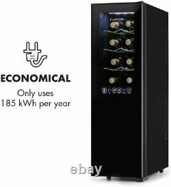 Klarstein Wine Fridge Cooler Refrigerator Touch Control, 16 Bottles, Black, 83H