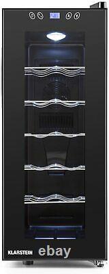 Klarstein Wine Refrigerator Freestanding 12 Bottles, Black 35L W26 x H65 x D50cm