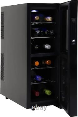 Koolatron Urban Series 12 Bottle Dual Zone Wine Cooler, Black, Thermoelectric Wi