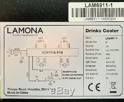 LAM6911-1 A Lamona Black Integrated Drinks Cooler Wine Fridge 58L 19 BOTTLES LED