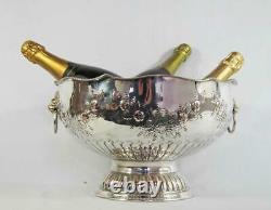 LARGE SILVER PLATED CHAMPAGNE WINE COOLER MULTI BOTTLE ICE BUCKET f