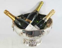 LARGE SILVER PLATED CHAMPAGNE WINE COOLER MULTI BOTTLE ICE BUCKET f