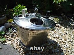 Large Vintage Style Champagne Ice Bucket 4 Bottle With Round Lid Wine Cooler Tub