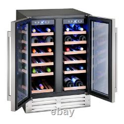 Large Wine Cooler Fridge 38 Bottle Holder DualZone Stainless Storage Cabinet UK