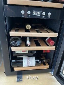 MQuvée wine cooler Fridge WineExpert 24 Bottle (2 Adjustable Temp Zone), Black
