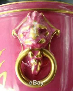 MUSEUM French Wine-bottle Cooler Pink Porcelain Cherubs by Jean-Claude Duplessis