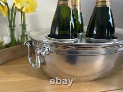 Marinoni (Italian) Pewter Champagne Basin Bowl Ice Cooler Bucket 4 Bottle Wine