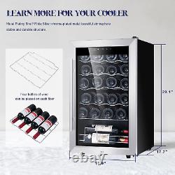 Mini Fridge Wine Cooler, 24 Bottle Compressor Freestanding Wine Refrigerator S