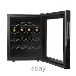 Mini Frige Thermoelectric Cooler Wine Display LED Light 20 Bottles Glass Door