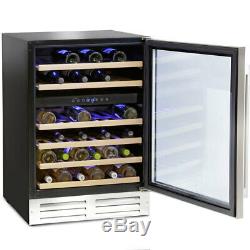 Montpellier WS46SDX, 46 Bottle Dual-Zone Wine Cooler in Black