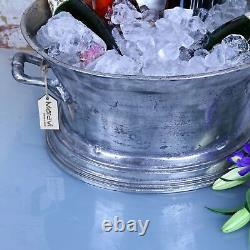 Moyar Champagne Ice Bath Aluminium Vintage Distressed Finish Wine Cooler Bucket
